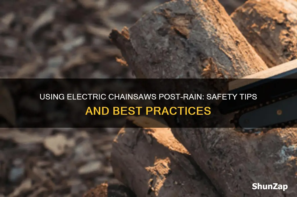can you use an electric chainsaw after it rains