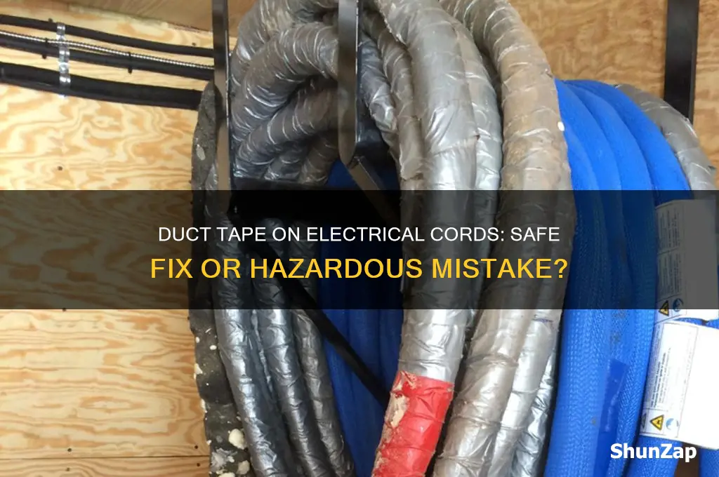 can you use duct tape on electrical cords
