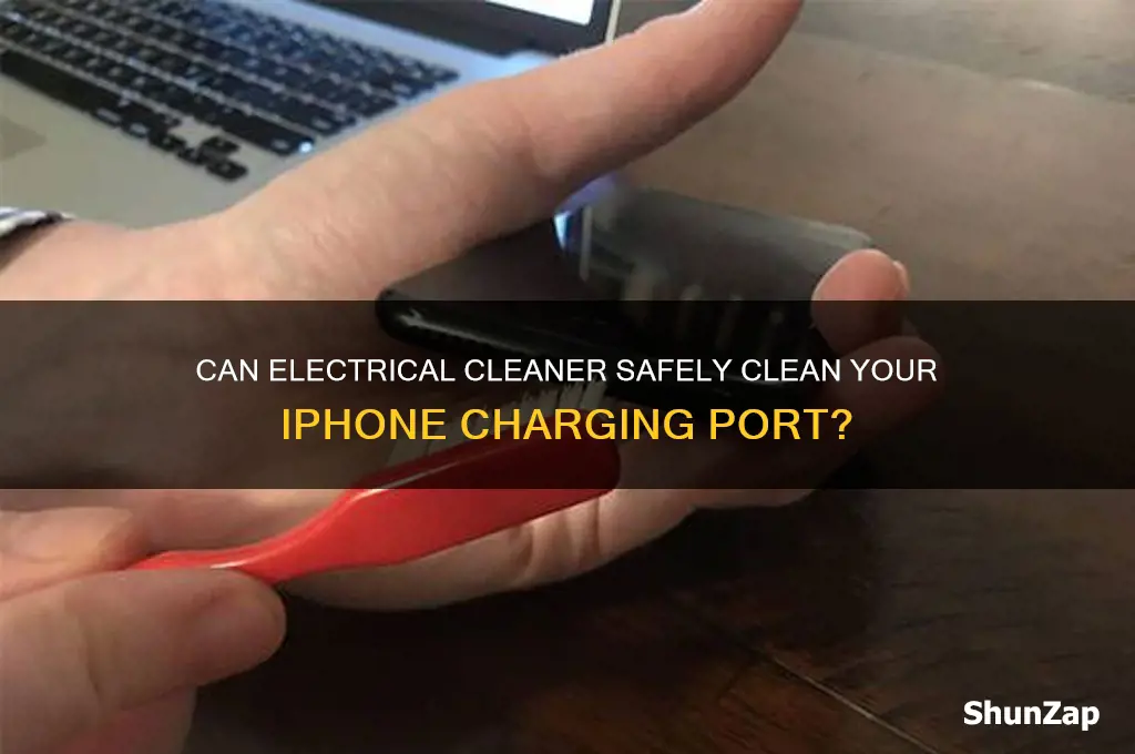 can you use electrical cleaner on iphone charging port