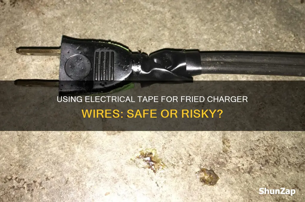 can you use electrical tape for fryed wires on charger