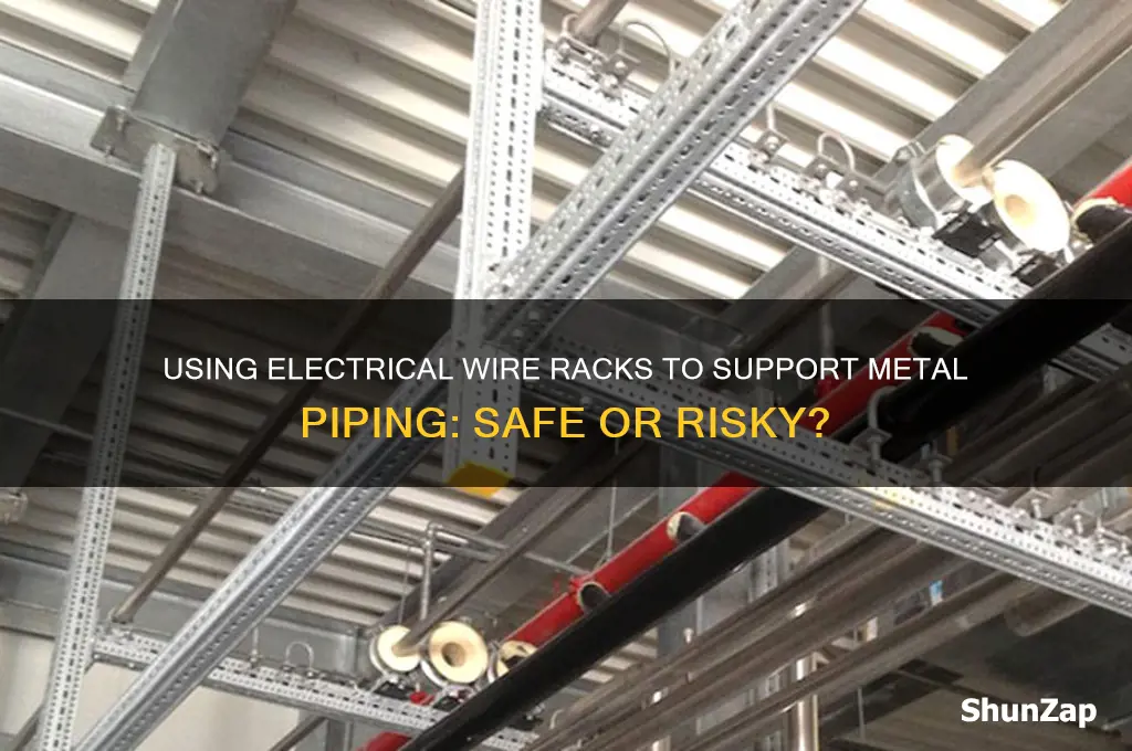 can you use electrical wire rack to support metal piping