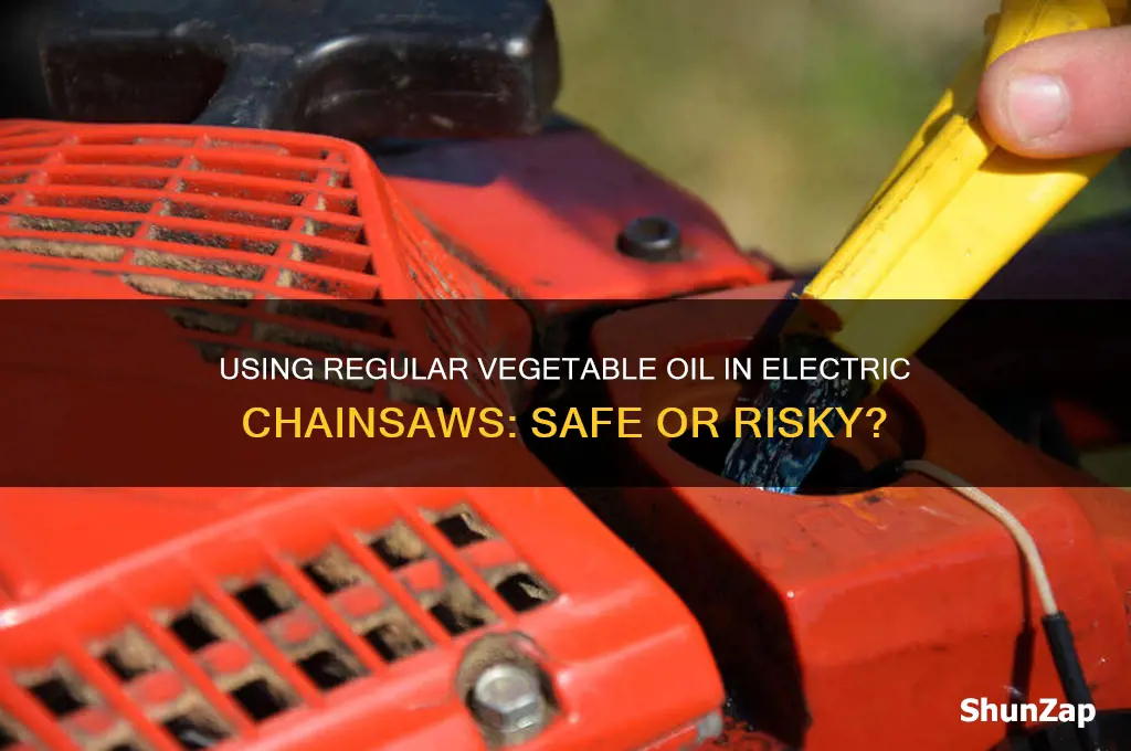 can you use regular vegetable oil for electric chainsaw