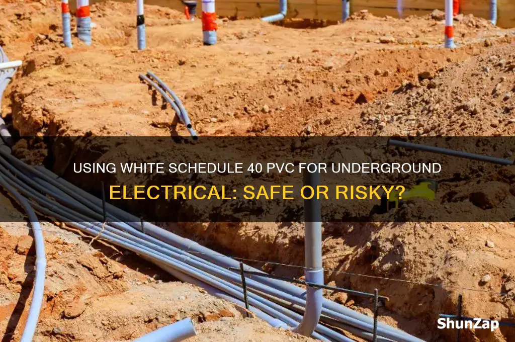 can you use white schedule 40 pvc for electrical underground