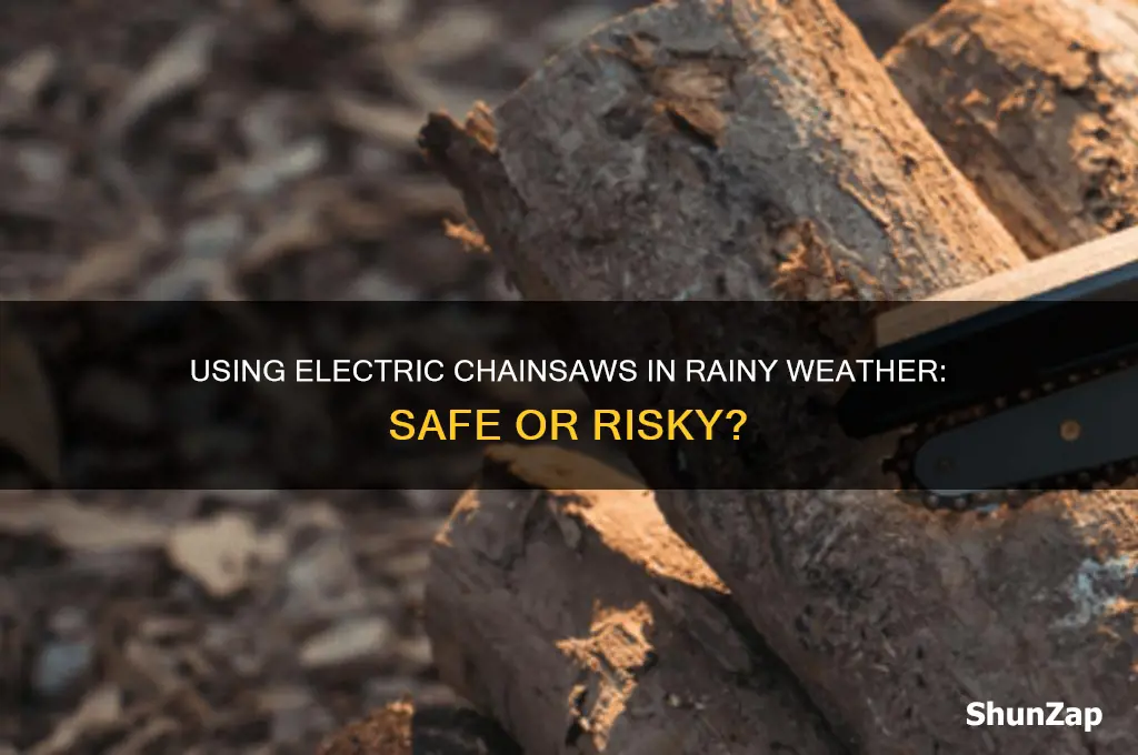 can you use your electric chainsaw in the rain