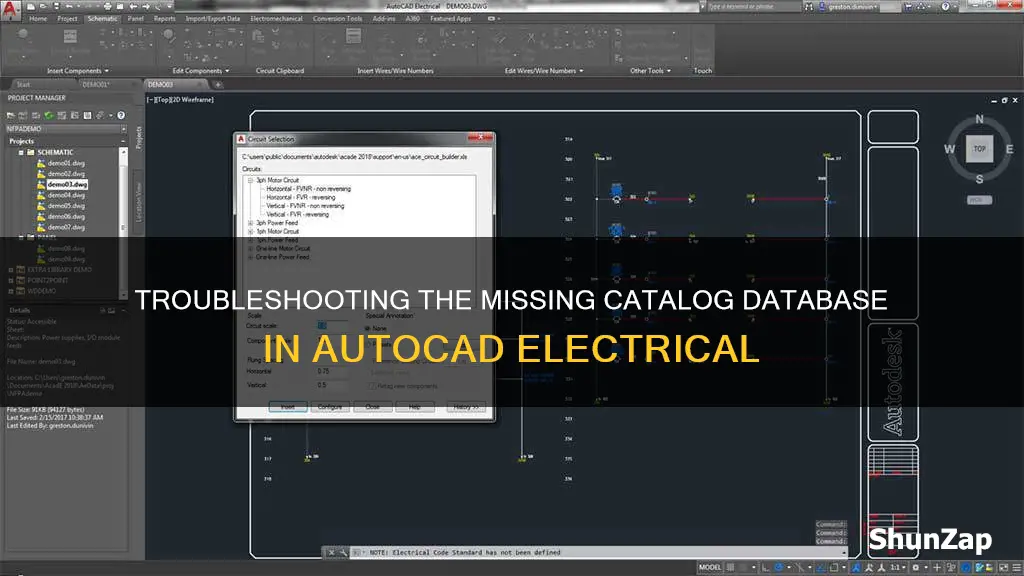 could not find catalog database autocad electrical