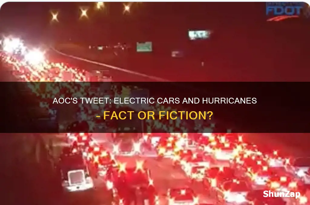 did alexandra ocasio cortez tweet about electric cars and hurricanes