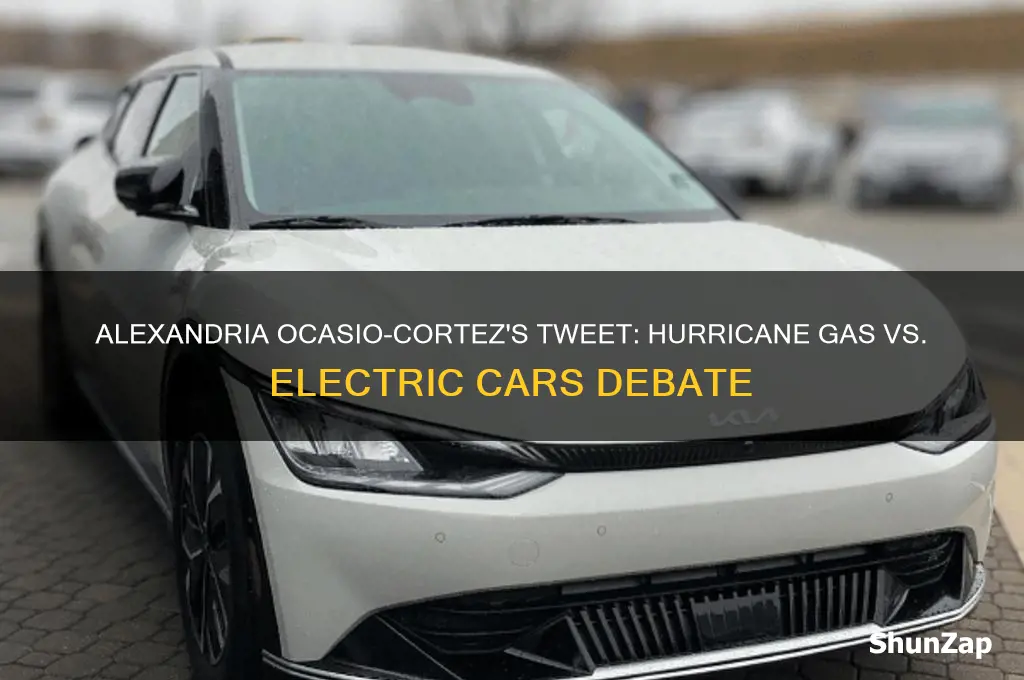 did alexandria cortez tweet about hurricane gas and electric cars