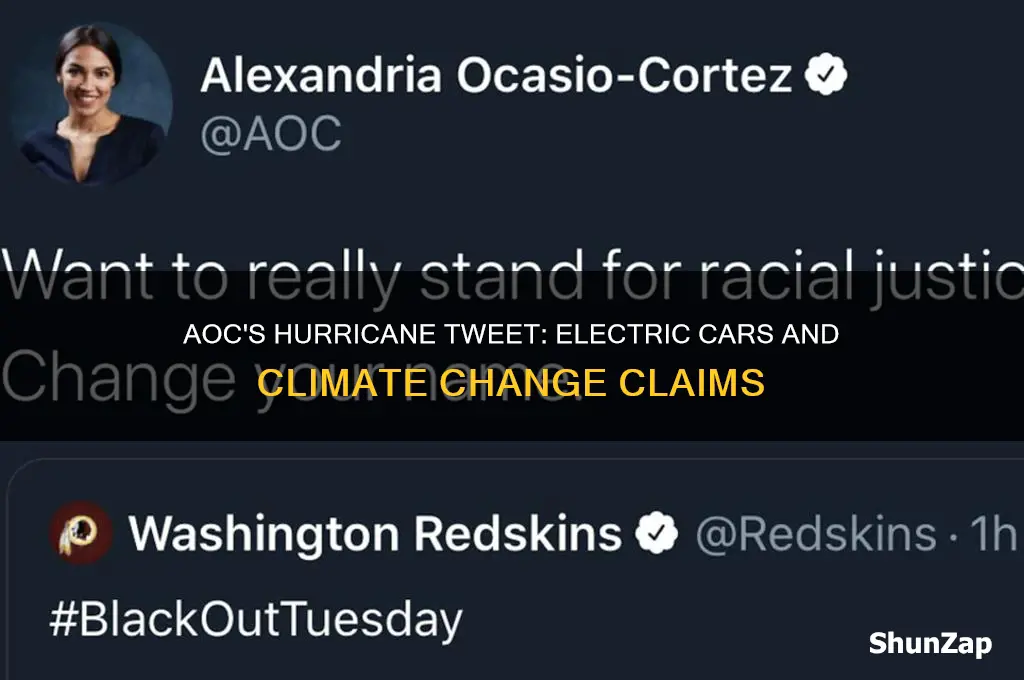 did aoc actually tweet about hurricanes and electric cars