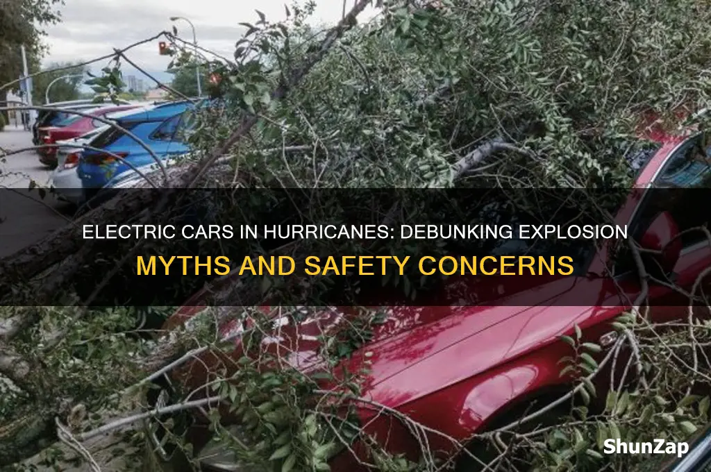did electric cars explode in the hurricane