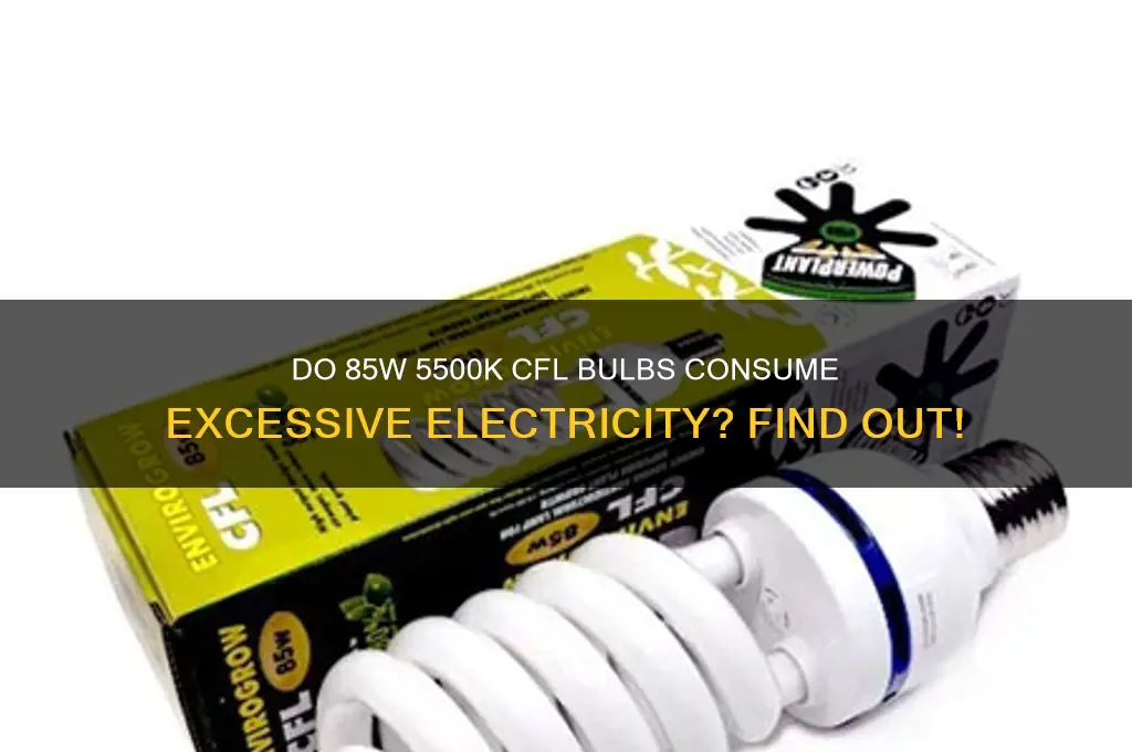 do 85w 5500k cfl light bulbs use alot of electricity