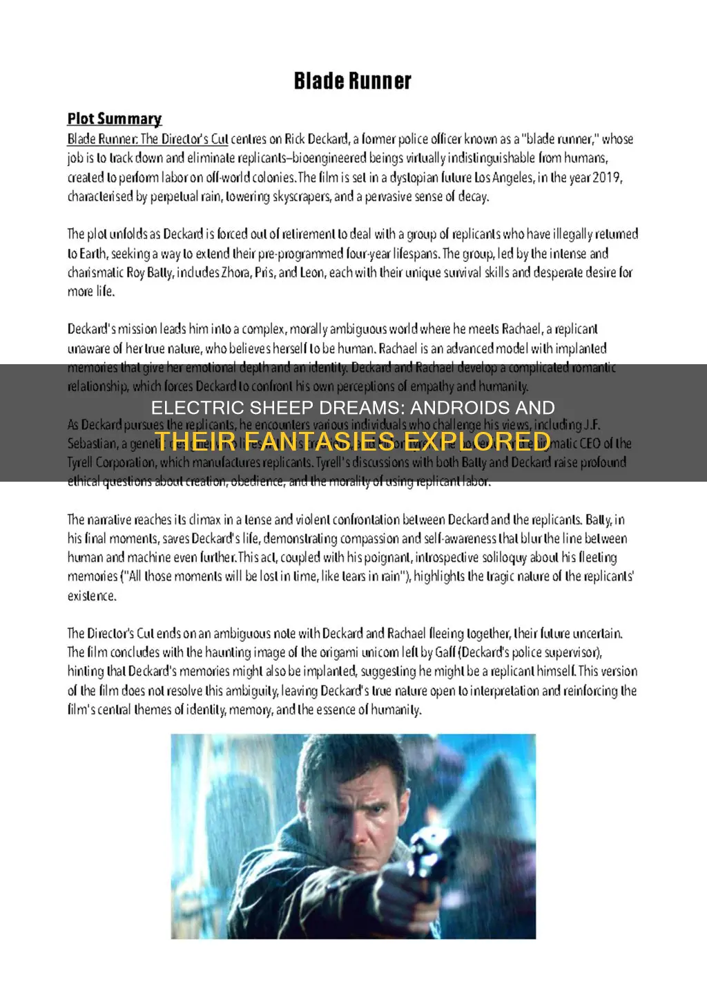 do androinds dream of electric shee summary