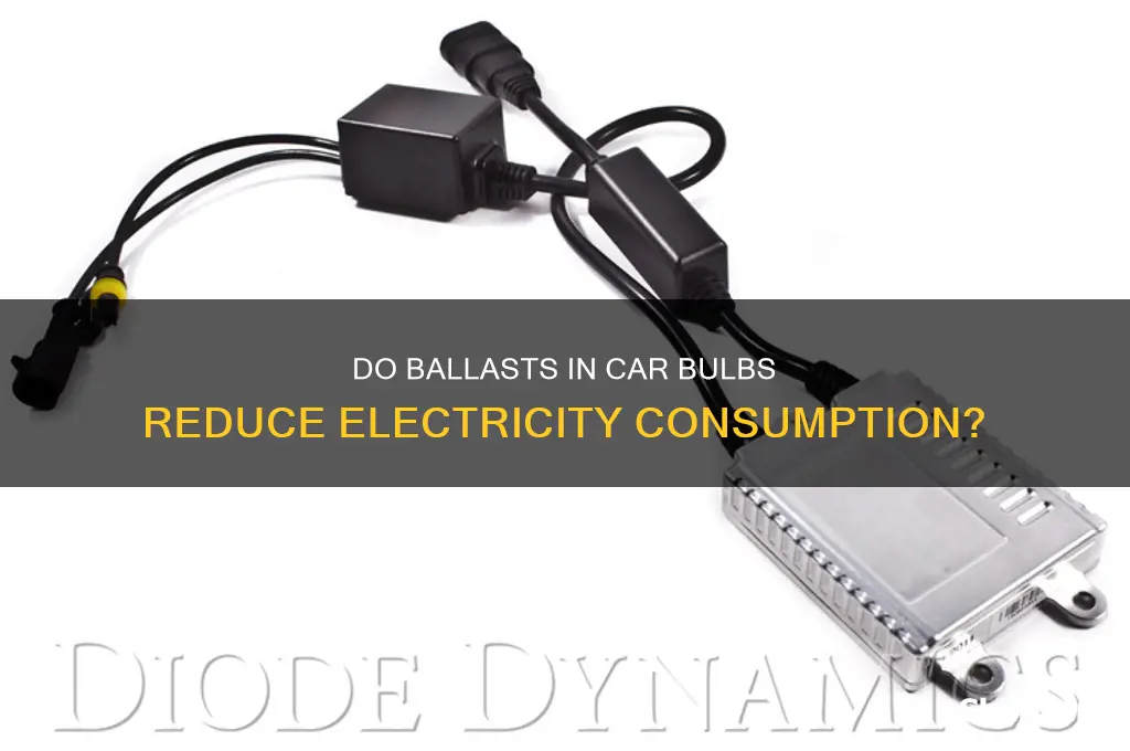 do ballasts car bulbs use less electricity