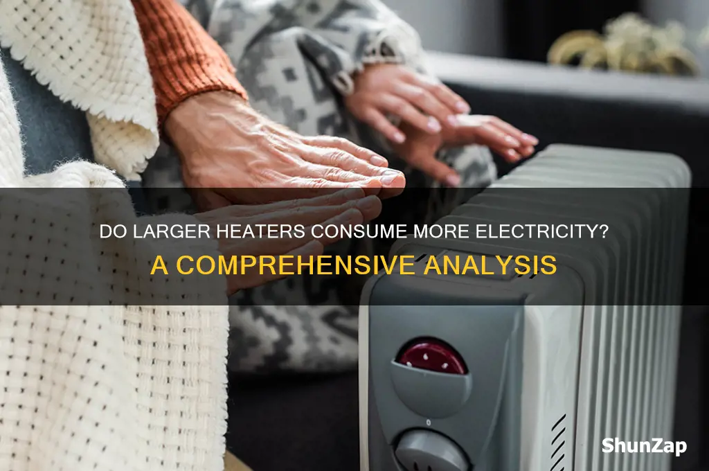 do bigger heaters use more electricity