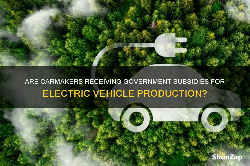 do car manufacturers get subsidies for electric cars