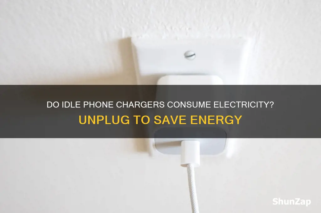 do cell phone chargers use electricity when not charging