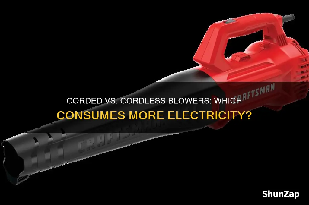 do corded or cordless blowers use more electricity