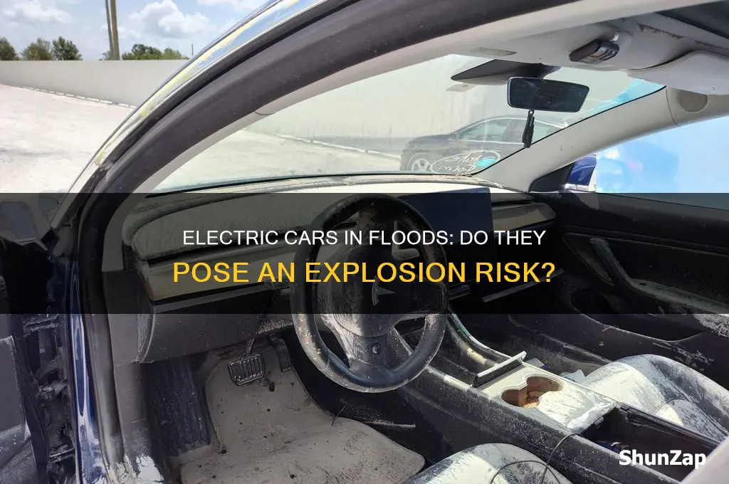 do electric cars explode in a flood