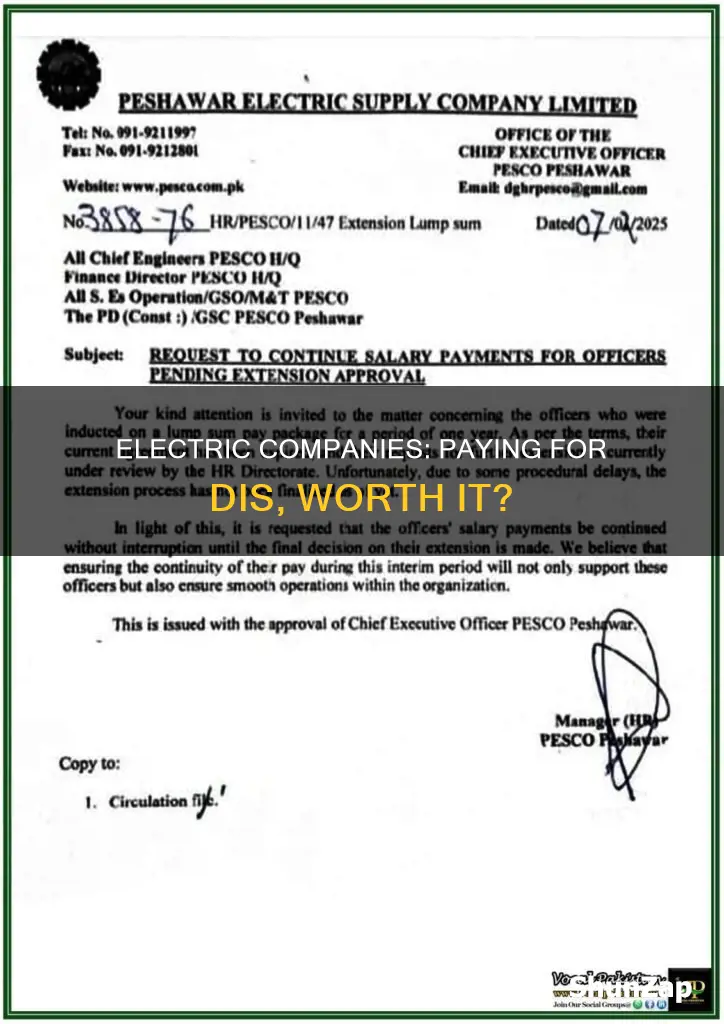do electric companies really pay for dis