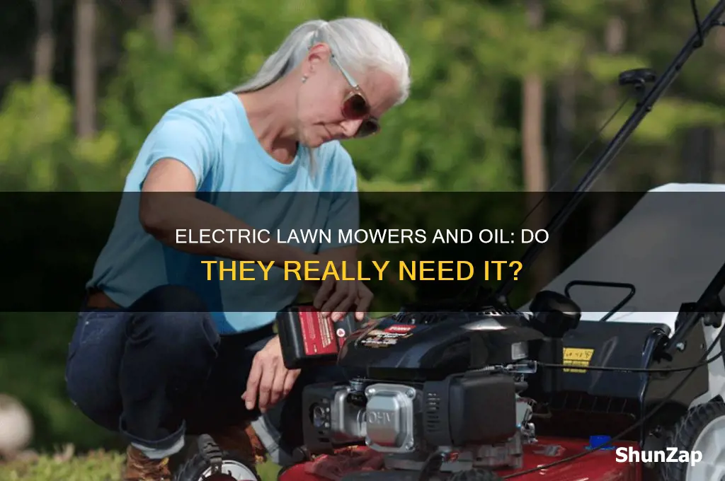 do electric lawn mowers use oil