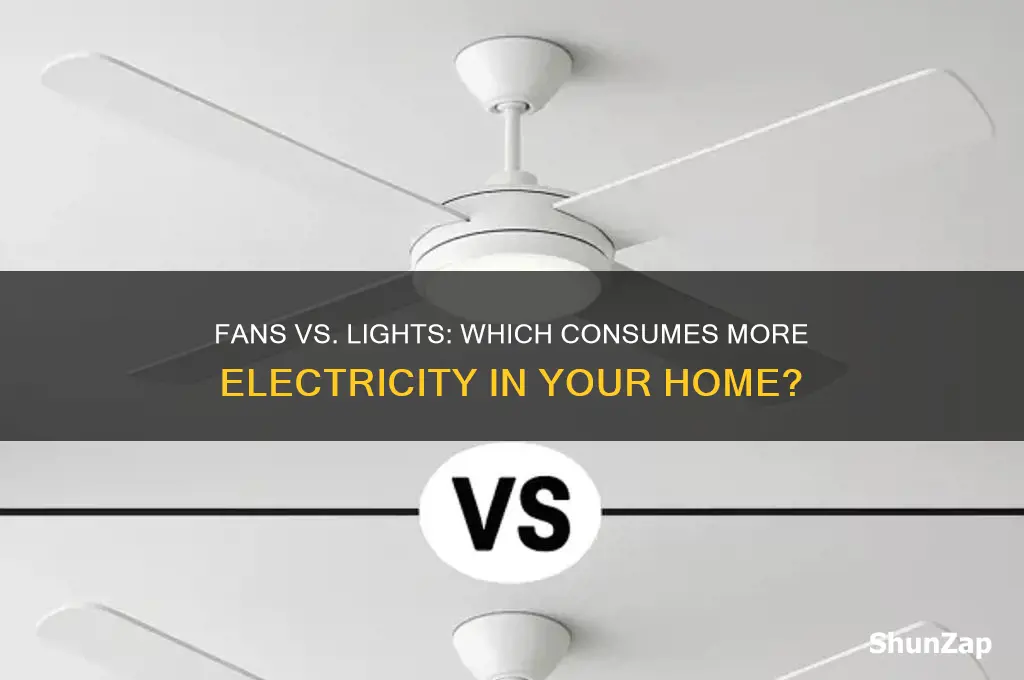 do fans or lights use more electricity