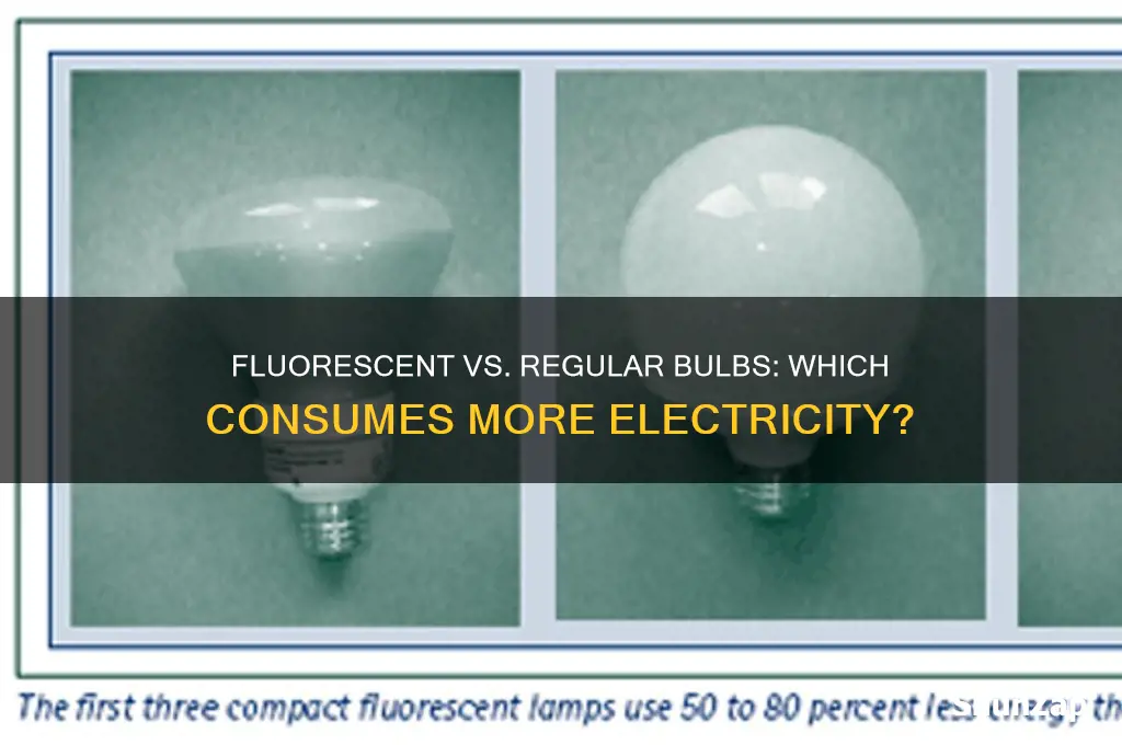 do flourscent lights or regular bulbs use more electric