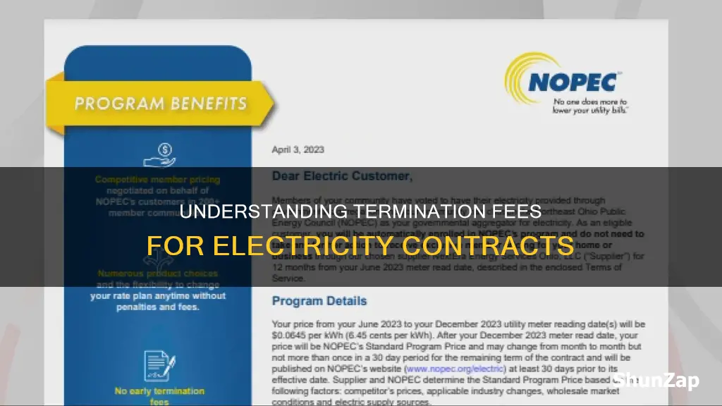 do i pay termination fee for electricity