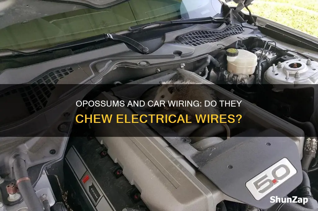 do opossums chew electrical wires cars