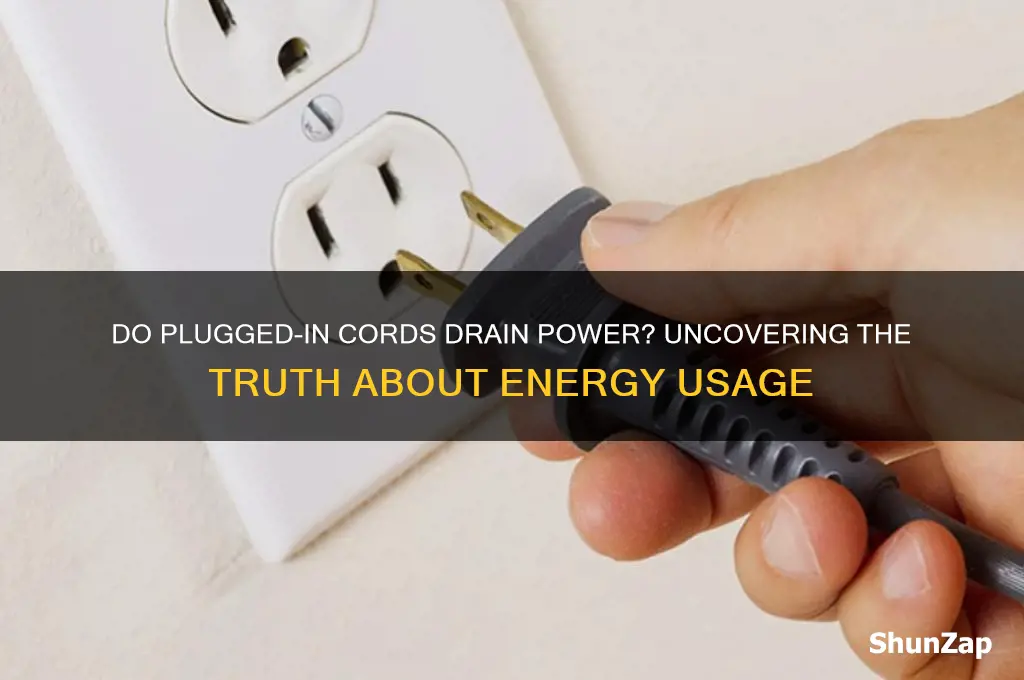 do plugged in cords use electricity