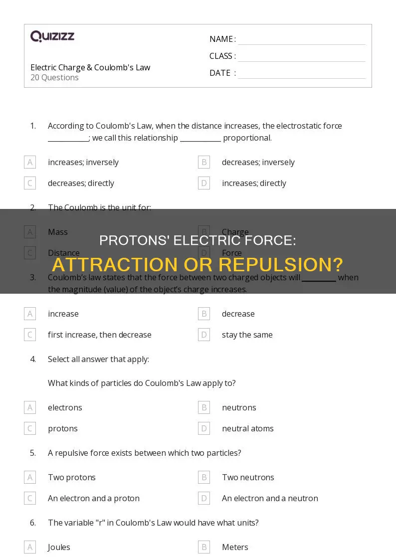 do protons have an attractive electrical force