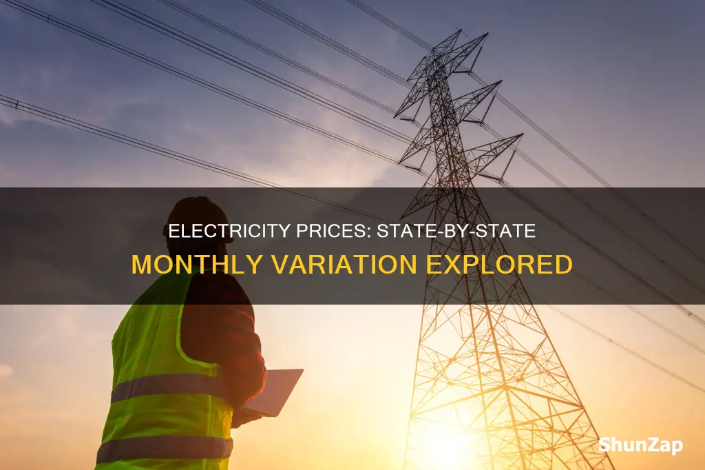 do state electricity prices vary by month