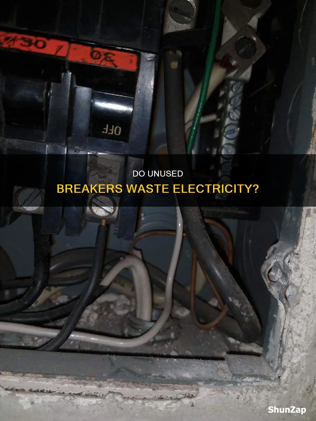 do unused breaker being one waste electricity