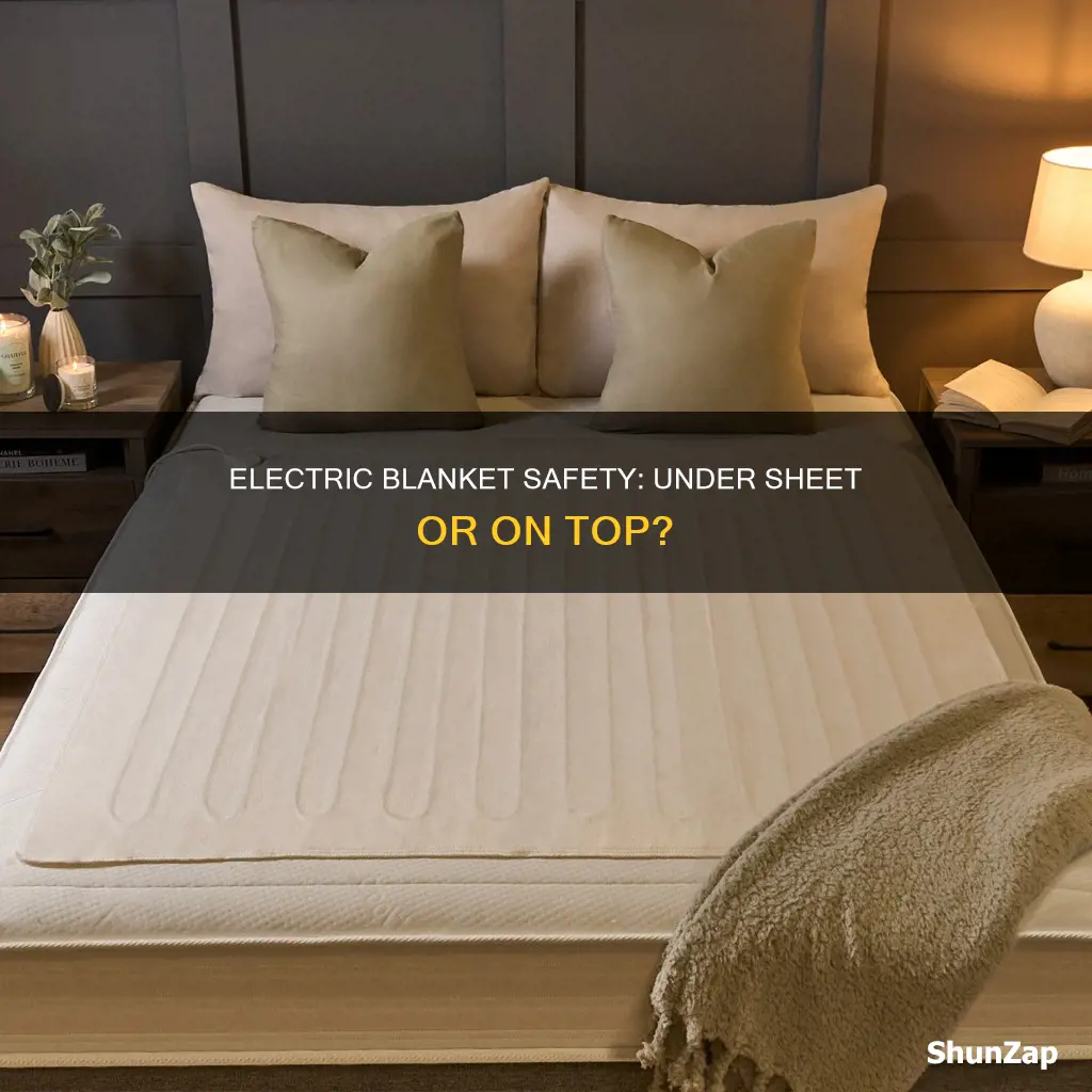 do you put electric blanket under sheet