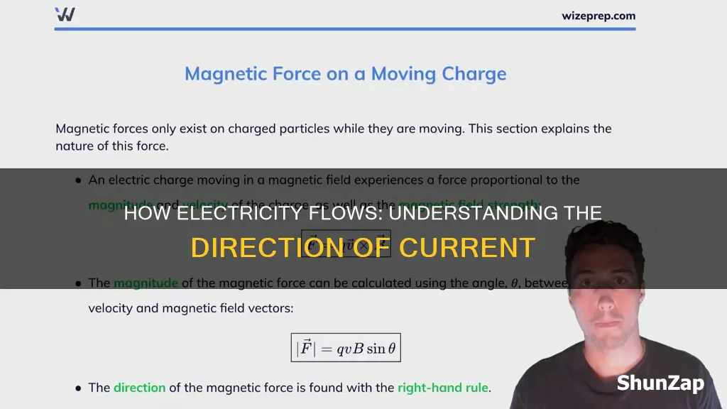 does electricity move from to or to
