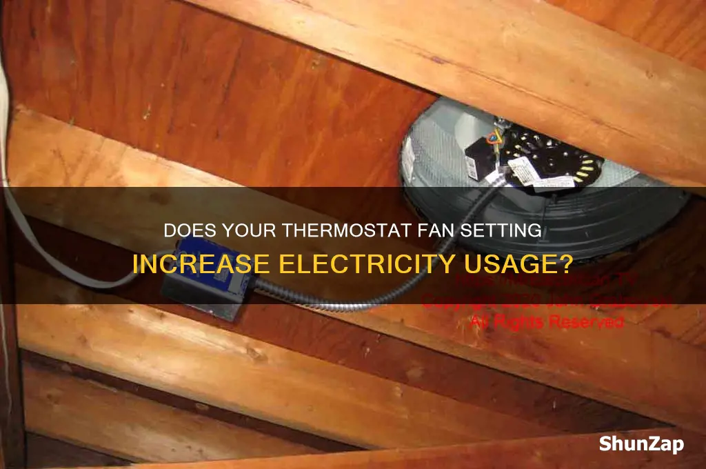 does fan on thermostat use electricity