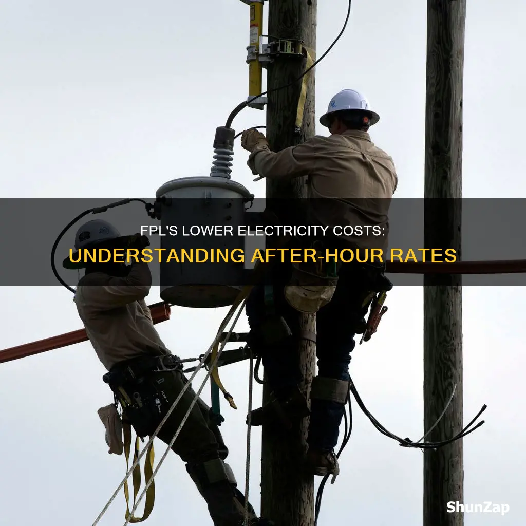 does fpl lower electricity cost after hours