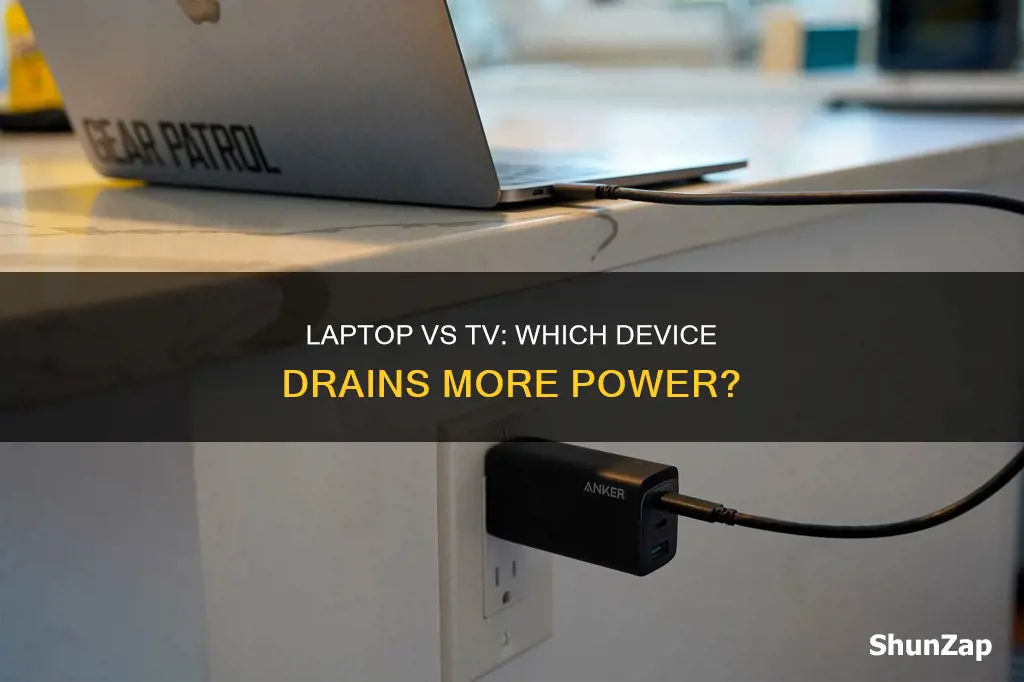 does laptop consume more electricity than tv