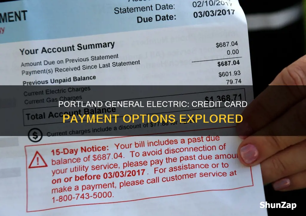 does portland general electric take credit cards