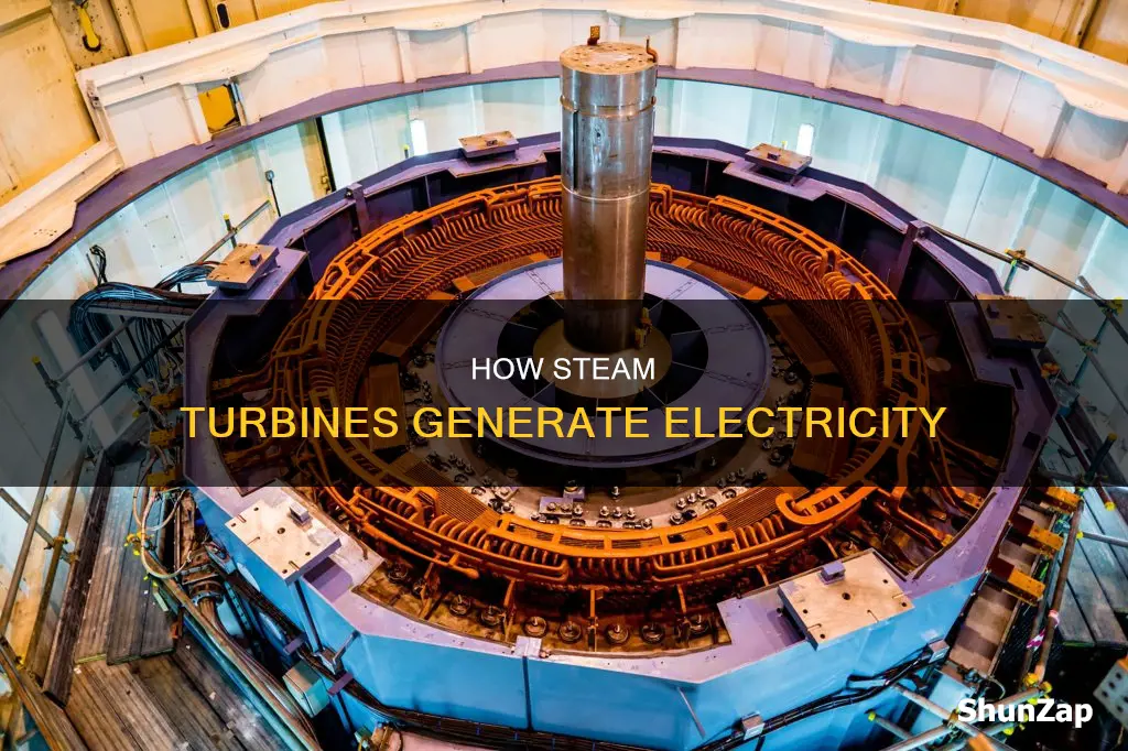 does spinning the steam turbine create electricity