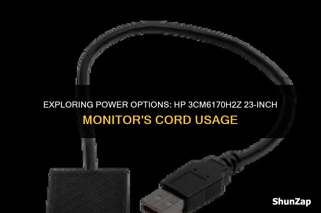 does the hp 3cm6170h2z 23 monitor use an electrical cord