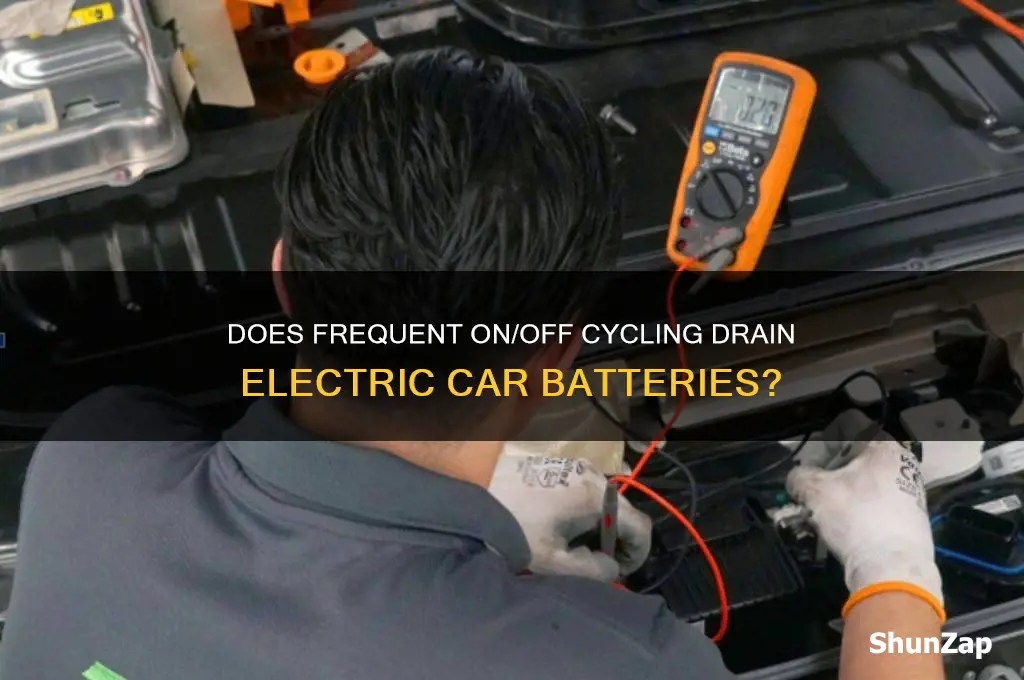 does turning electric car on and off lose battery