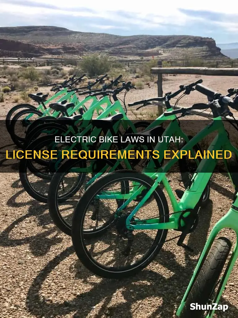 does utah require a license to ride an electric bike