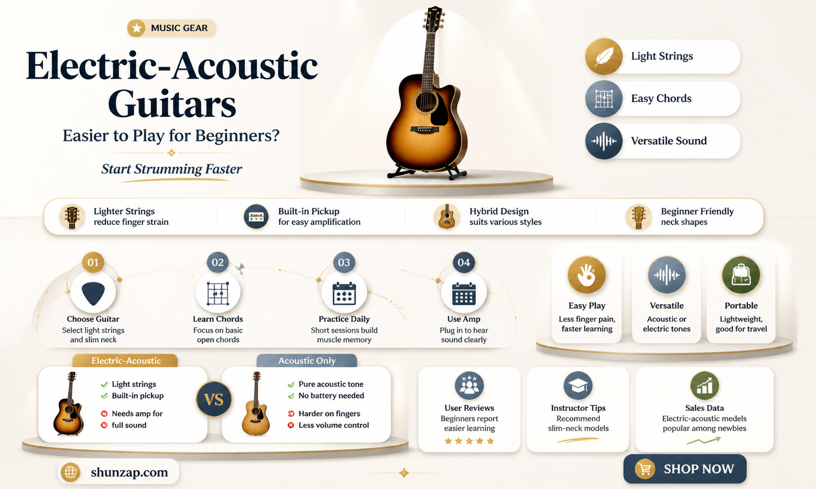are electric acoustic guitars easier to play