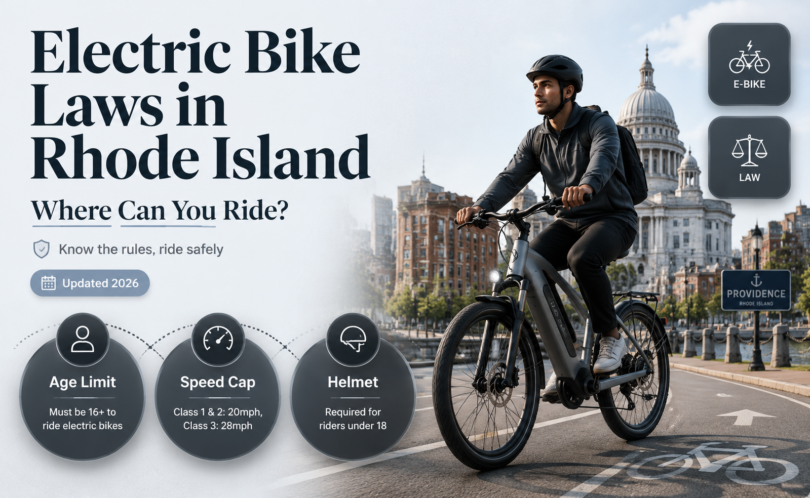 are electric bikes allowed on bike paths in rhode island