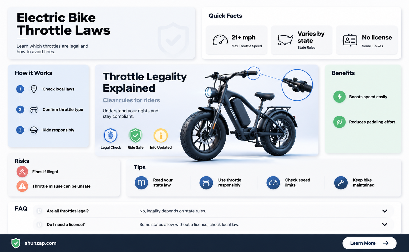 are electric bikes with throttle illegal