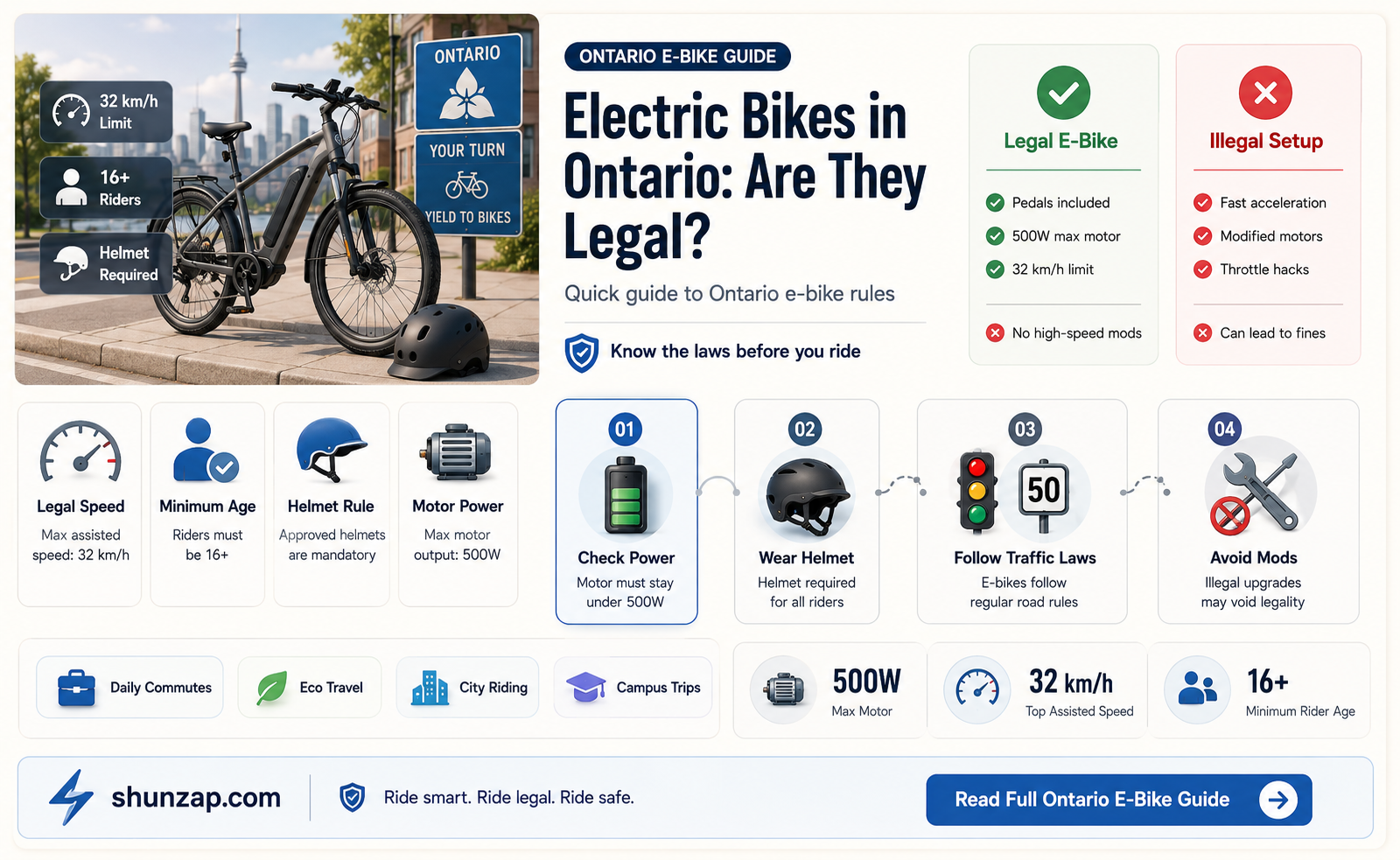 are electric bikes legal in ontario