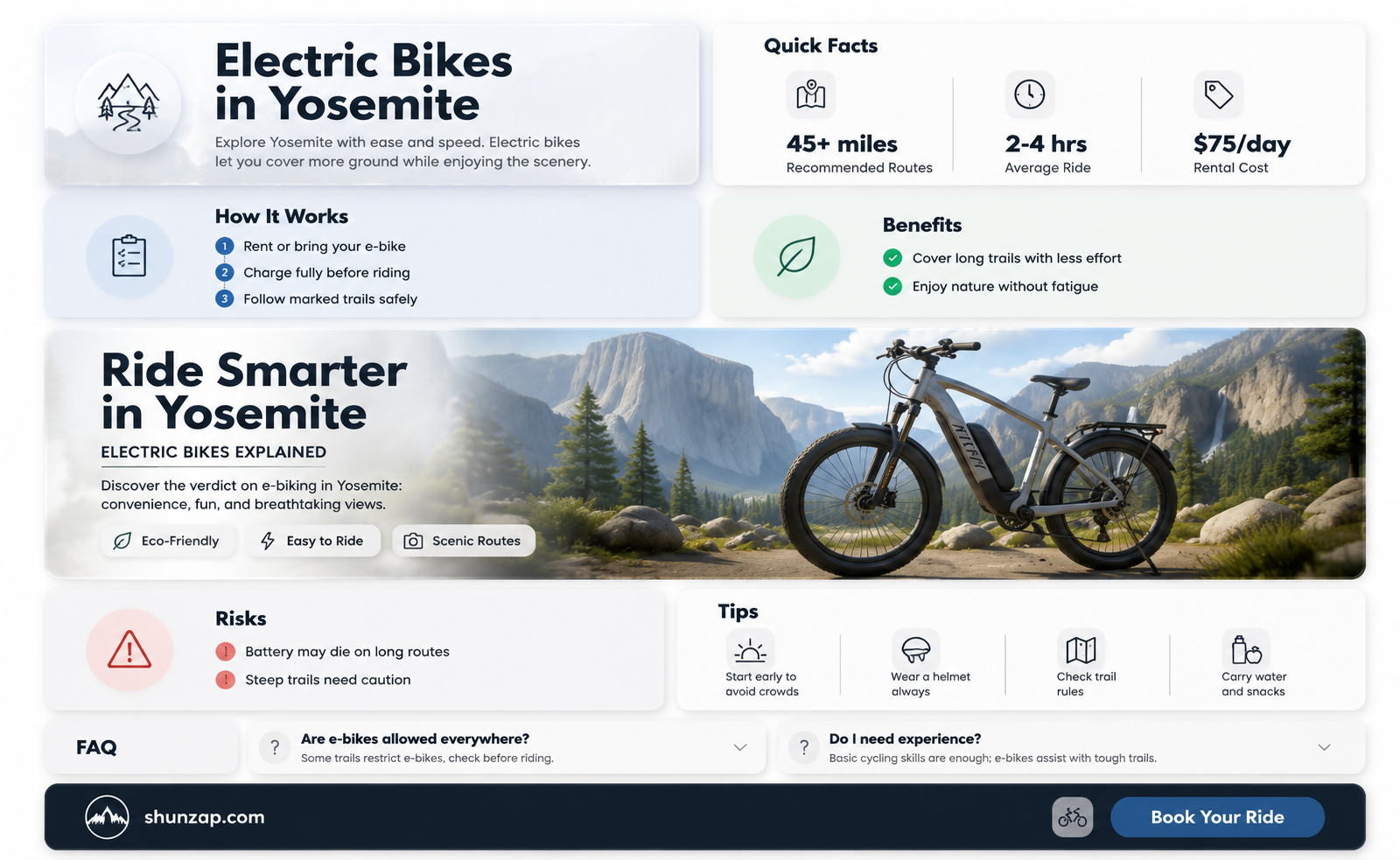 are electric bikes allowed in yosemite