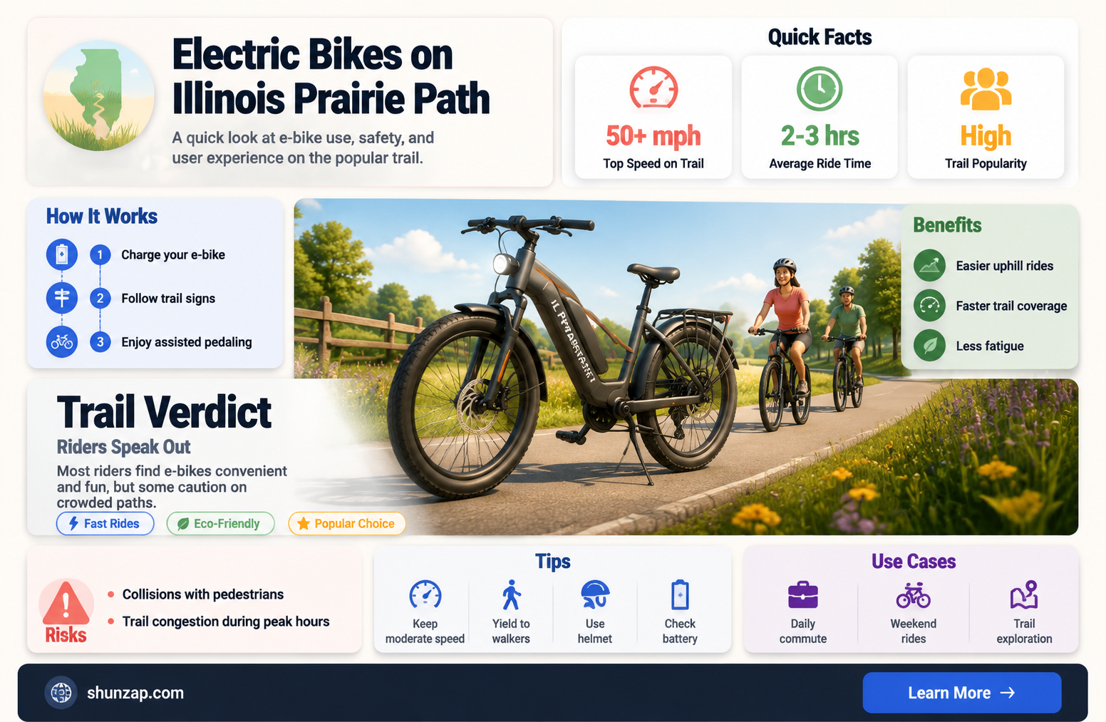 are electric bikes allowed on the illinois prairie path