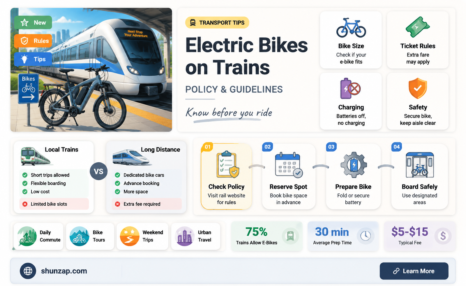 are electric bikes allowed on trains