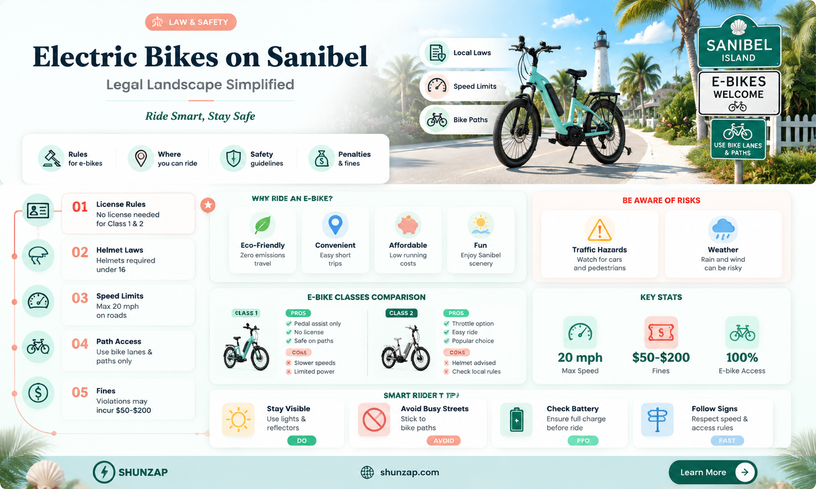 are electric bikes legal on sanibel island