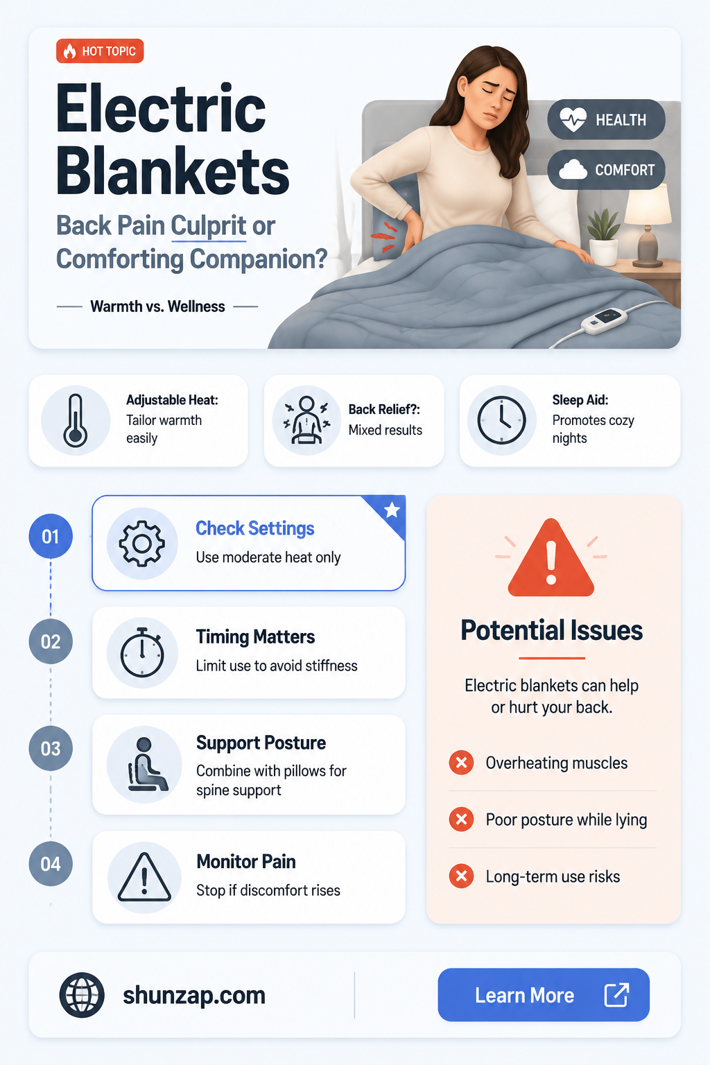 are electric blankets bad for your back